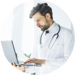 Physician using the pc